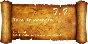Teke Innocencia névjegykártya